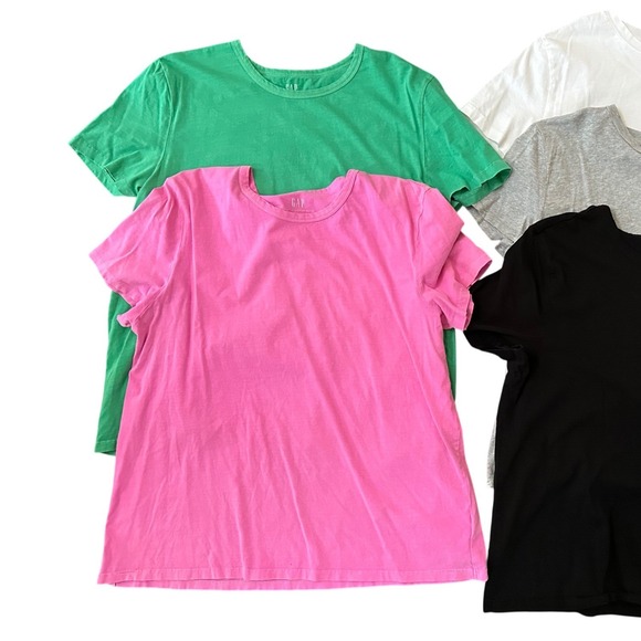 Gap Women's Organic 100% Cotton Crew Neck T-shirt LOT (5) Size XL Tall - Picture 2 of 7